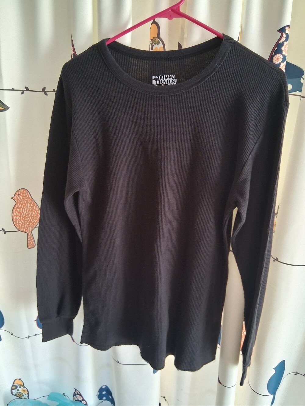 Open Trails Mens Black Long-Sleeve Thermal Top Size XL